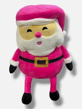 Iscream Pink Jolly Santa Plus Giant Jumbo Size Plush Toy